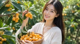 Ilustrasi buah loquat. (Foto: AI Generate)