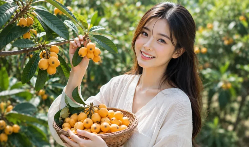 Ilustrasi buah loquat. (Foto: AI Generate)