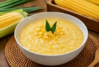 Ilustrasi bubur jagung. (Foto: AI Generate)