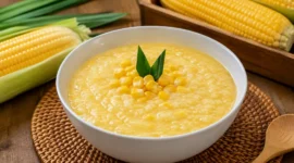 Ilustrasi bubur jagung. (Foto: AI Generate)