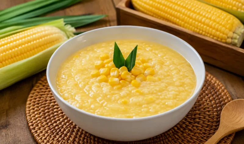 Ilustrasi bubur jagung. (Foto: AI Generate)