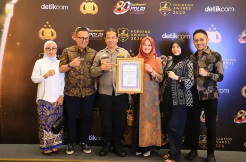 Aiptu David Rico Dermawan (David WW) saat malam penganugerahan Hoegeng Awards 2026 di Gedung Tribrata, Jakarta Selatan, Jumat (31/7). (Foto: Polda Sumbar) 