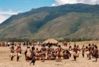 Festival Budaya Lembah Baliem (FBLB) ke-34 di Kabupaten Jayawijaya, Papua Pegunungan. (Foto: Kemenpar)