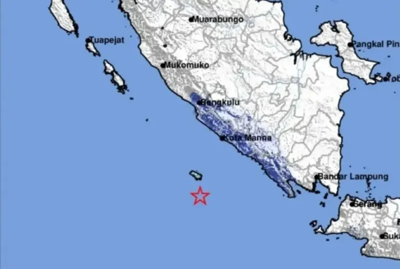 Gempa M4,8 mengguncang Bengkulu Utara, Selasa dini hari. (Foto: BMKG)