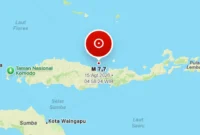 Gempa bumi berkekuatan magnitudo 7,0 mengguncang NTT pada Sabtu (15/8/2026) pagi. (Foto: BMKG) 