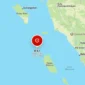 Gempa bumi berkekuatan magnitudo 6,1 mengguncang wilayah Nias Selatan, Selasa (18/8/2026) pukul 13.02 WIB. (Foto: BMKG)