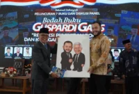 Wali Kota Padang, Fadly Amran menghadiri peringatan 70 Tahun Guspardi Gaus di Auditorium Gubernur Sumbar, Sabtu (1/8/2026). (Foto: Pemko Padang)