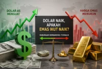 Ilustrasi Dolar AS dan emas. (Foto: AI Generated)
