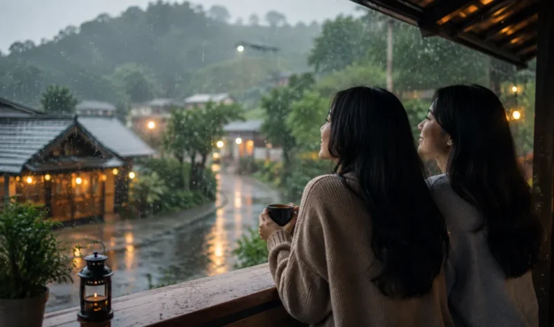 Ilustrasi hujan. (Foto: AI Generated)
