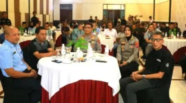 Kapolda Sumbar Irjen Pol Djati Wiyoto Abadhy saat bersilaturahmi dengan pimpinan media dan jurnalis se-Sumbar di Padang, Rabu (5/8/2026). (Foto: Polda Sumbar)