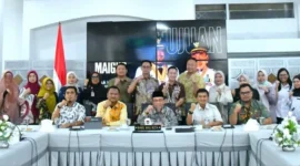 Wakil Wali Kota Padang Maigus Nasir menerima kunjungan tim uji petik nasional di Gedung Putih Kediaman Resmi Wali Kota, Kamis (13/8/2026). (Foto: Pemko Padang)