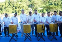 Pembukaan Lomba Selaju Sampan dalam rangka HJK Padang ke-357 di Batang Palinggan, Jumat (7/8/2026). (Foto: Pemko Padang)