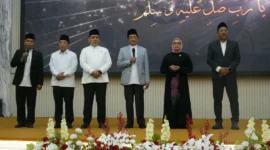 Menag Nasaruddin Umar meluncurkan Gema Selawat Kebangsaan 1448 H di Jakarta, Rabu (26/8/2026). (Foto: Jaya Perdhana/Kemenag)