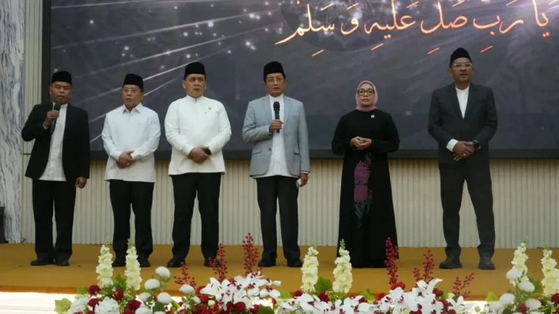 Menag Nasaruddin Umar meluncurkan Gema Selawat Kebangsaan 1448 H di Jakarta, Rabu (26/8/2026). (Foto: Jaya Perdhana/Kemenag)