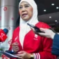 Menkomdigi Meutya Hafid memberikan keterangan pers kepada awak media terkait Putusan MK tentang Kuota Internet di Kantor Kementerian Komdigi, Jakarta Pusat, Sabtu (29/8/2026). (Foto: Pey HS/Komdigi)