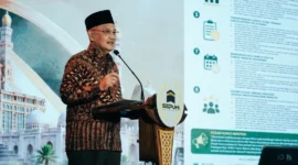 Menhaj Mochammad Irfan Yusuf saat menghadiri Mukernas III SAPUHI di Malang, Jawa Timur, Selasa (11/8/2026). (Foto: Kemenhaj)