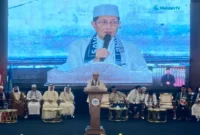 Menag Nasaruddin Umar saat membuka Muktamar V Wahdah Islamiyah di Jakarta, Sabtu (22/8/2026). (Foto: Kemenag)