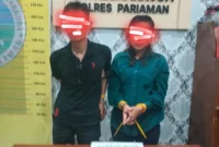 Satresnarkoba Polres Pariaman mengamankan pasutri yang diduga terlibat dalam peredaran narkotika di Kota Pariaman. (Foto: Humas Polda Sumbar)