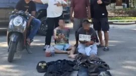 Tim Klewang Satreskrim Polresta Padang mengamankan dua terduga pelaku curanmor. (Foto: Polda Sumbar)