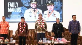 Wakil Wali Kota Padang Maigus Nasir menerima kunjungan Wakil Bupati Nias Arota Lase bersama rombongan di Rumah Dinas Wakil Wali Kota Padang, Minggu (9/8/2026). (Foto: Pemko Padang)