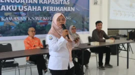 Dinas Perikanan dan Pangan Padang menggelar kegiatan peningkatan kapasitas pelaku usaha kelautan dan perikanan di kawasan Kampung Nelayan Merah Putih, Padang Sarai, Rabu (12/8/2026). (Foto: Pemko Padang)