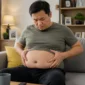 Ilustrasi perut buncit. (Foto: AI Generated)