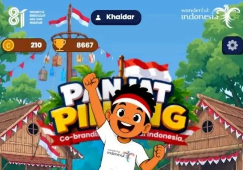 Kemenpar menghadirkan aktivasi digital bertajuk “Pesona Panjat Pinang”, permainan interaktif yang mengajak masyarakat menyemarakkan HUT ke-81 Kemerdekaan RI. (Foto: Kemenpar)