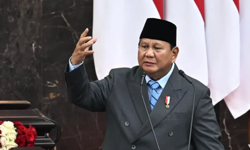 Presiden Prabowo saat menyampaikan Keterangan Pemerintah atas RUU tentang APBN Tahun Anggaran 2027. (Foto: BPMI Setpres)