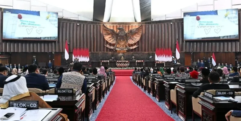 Presiden Prabowo saat Sidang Tahunan MPR RI serta Sidang Bersama DPR RI dan DPD RI di Gedung Nusantara MPR/DPR/DPD RI, Jakarta, Jumat (14/8/2026).
