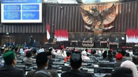 Presiden Prabowo saat pidato kenegaraan pada Sidang Tahunan MPR RI serta Sidang Bersama DPR RI dan DPD RI di Gedung Nusantara MPR/DPR/DPD RI, Jakarta, Jumat (14/8/2026). (Foto: BPMI Setpres)