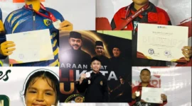 Sejumlah siswa SMPN 2 Padang meraih prestasi di berbagai kejuaraan karate dan pencak silat. (Foto: Pemko Padang)