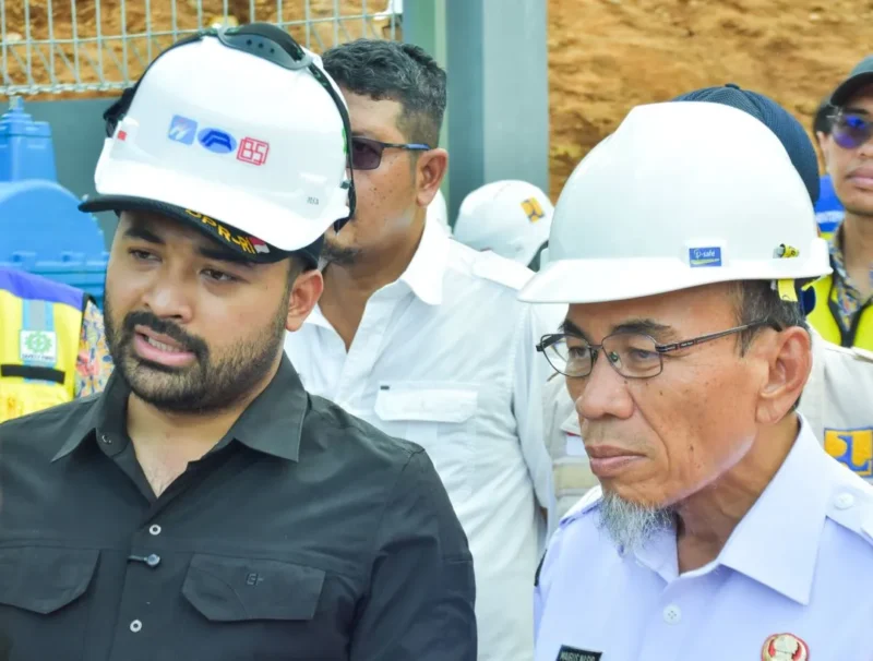 Wakil Wali Kota Padang Maigus Nasir bersama Anggota DPR RI Zigo Rolanda meninjau lokasi pembangunan IPA SPAM Taban III di Kelurahan Balai Gadang, Rabu (5/8/2026). (Foto: Pemko Padang)