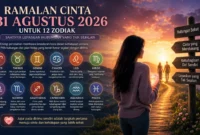 Ilustrasi ramalan cinta Senin, 31 Agustus 2026 untuk 12 zodiak. (Foto: AI Generated)