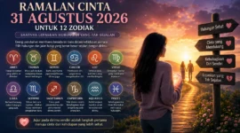 Ilustrasi ramalan cinta Senin, 31 Agustus 2026 untuk 12 zodiak. (Foto: AI Generated)