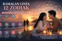 Ilustrasi ramalan cinta 12 zodiak Sabtu, 29 Agustus 2026. (Foto: AI Generated)