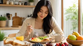 Ilustrasi sarapan pagi. (Foto: AI Generated)