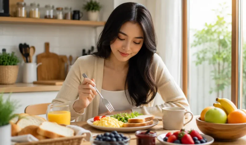 Ilustrasi sarapan pagi. (Foto: AI Generated)