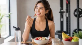 Ilustrasi sarapan sebelum gym. (Foto: AI Generated)