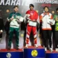 Bripda Farhan Al Amin meraih medali emas dalam Thailand Open Karate Championship 2026 di Thailand. (Foto: Polda Sumbar)