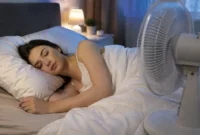 Ilustrasi tidur dengan kipas angin. (Foto: AI Generate)