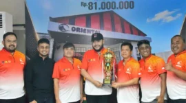 Wali Kota Padang Fadly Amran membuka Turnamen 128 Pool Oriental Billiards Piala Bergilir Wali Kota Cup Seri II Tahun 2026 di Kampung Pondok, Padang Barat, Sabtu (22/8/2026). (Foto: Pemko Padang)