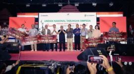 Asosiasi Bank Pembangunan Daerah (Asbanda) bersama Bank Bengkulu menggelar malam puncak Penarikan Undian Nasional Tabungan Simpeda Tahun XXXVII-2026, di Halaman Kantor Gubernur Bengkulu, Jumat (21/8/2026).