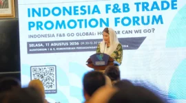 Wakil Menteri Perdagangan Dyah Roro Esti Widya Putri dalam Indonesia Food & Beverage Trade Promotion Forum di Jakarta, Selasa (11/8). (Foto: Kemendag)