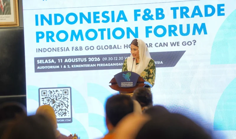 Wakil Menteri Perdagangan Dyah Roro Esti Widya Putri dalam Indonesia Food & Beverage Trade Promotion Forum di Jakarta, Selasa (11/8). (Foto: Kemendag)