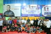 Wali Kota Padang, Fadly Amran membuka ajang Wali Kota Padang Cup Badminton Open 2026 di Hall Badminton One Group, Jalan Ulu Gadut, Selasa (25/8/2026). (Foto: Pemko Padang)