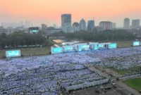 Lebih dari 100 ribu jemaah menghadiri Zikir dan Doa Kebangsaan di Monas, Jakarta, Sabtu (1/8/2026). (Foto: Ist/Kemenag)