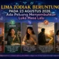 Ilustrasi lima zodiak beruntung pada 23 Agustus 2026. (Foto: AI Generated)