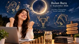 Ilustrasi 3 zodiak diprediksi beruntung soal keuangan pada 11 September 2026. (Foto: AI Generated)
