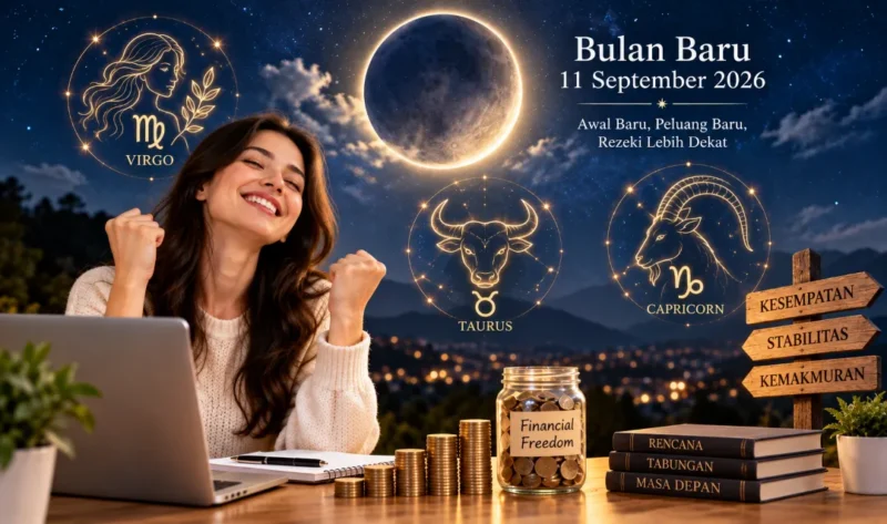 Ilustrasi 3 zodiak diprediksi beruntung soal keuangan pada 11 September 2026. (Foto: AI Generated)
