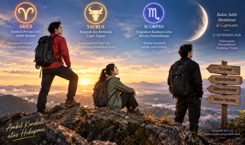 Ilustrasi 3 zodiak ini diprediksi makin berdaya pada 21 September 2026. (Foto: AI Generated)